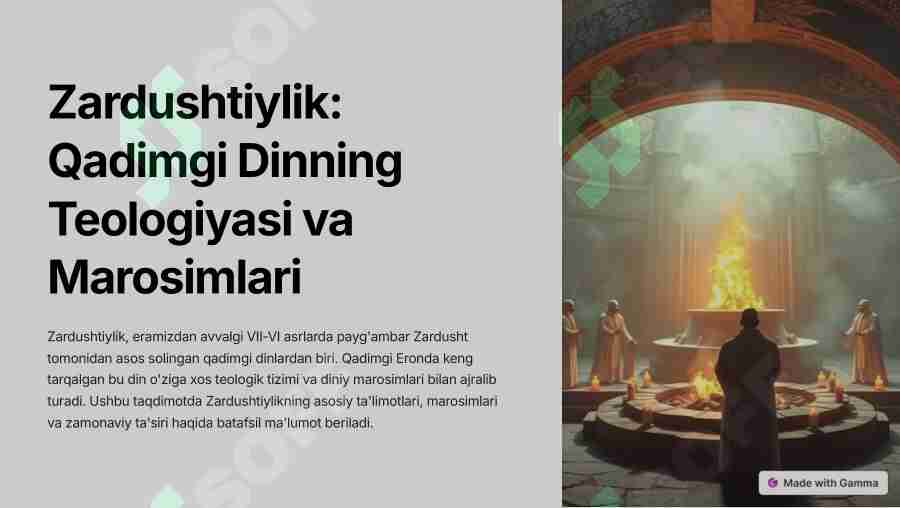Zardushtiylikning teologik tizimi va diniy marosimlari