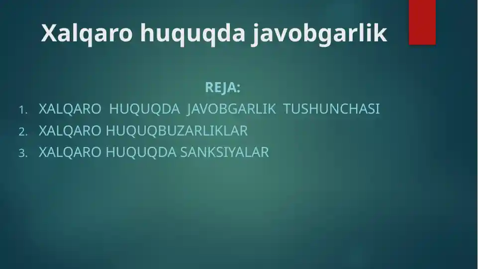 Xalqaro huquqda javobgarlik