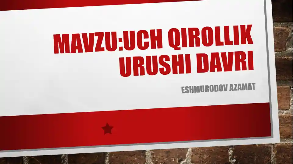 Uch Qirollik Urushi Davri