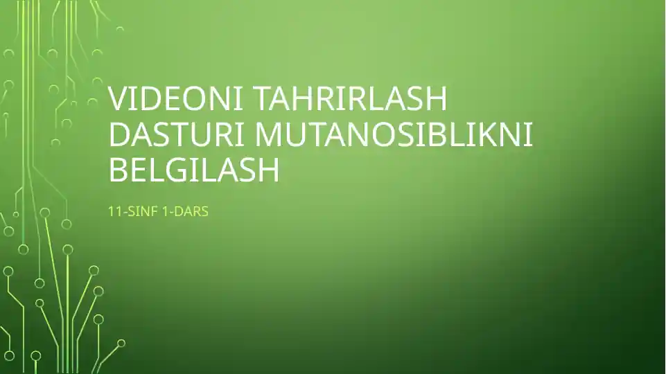 videoni tahrirlash dasturi Mutanosiblikni belgilash
