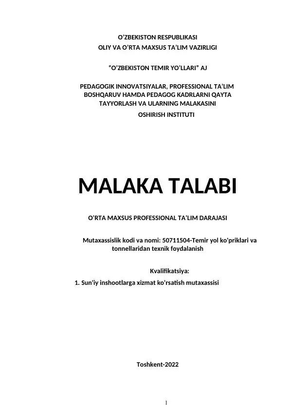 Temir yol ko'priklari va tonnellaridan texnik foydalanish