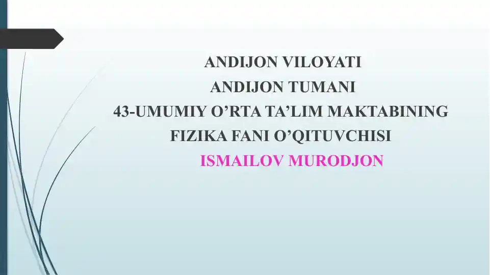 O‘zinduksiya hodisasi. O‘zinduksiya EYuK. Induktivlik