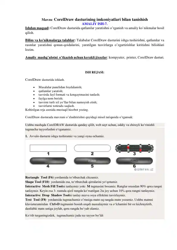 CorelDraw dasturining imkoniyatlari