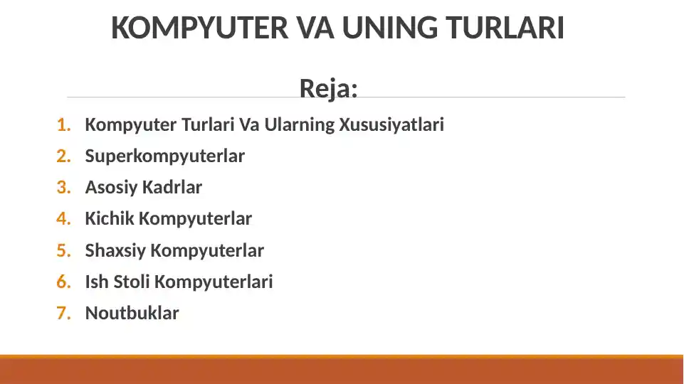 KOMPYUTER VA UNING TURLARI kompyuter-va-uning-turlari