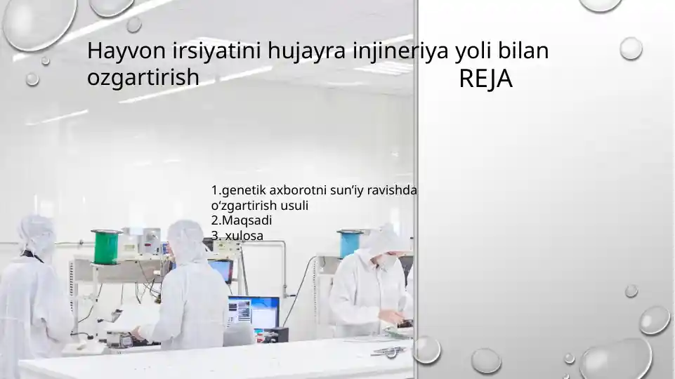 Hayvon irsiyatini hujayra injineriya yoli bilan ozgartirish