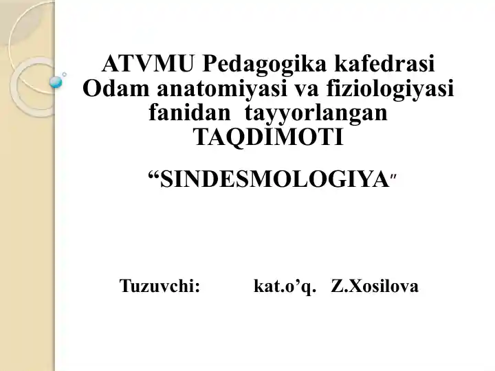 Sindesmologiya