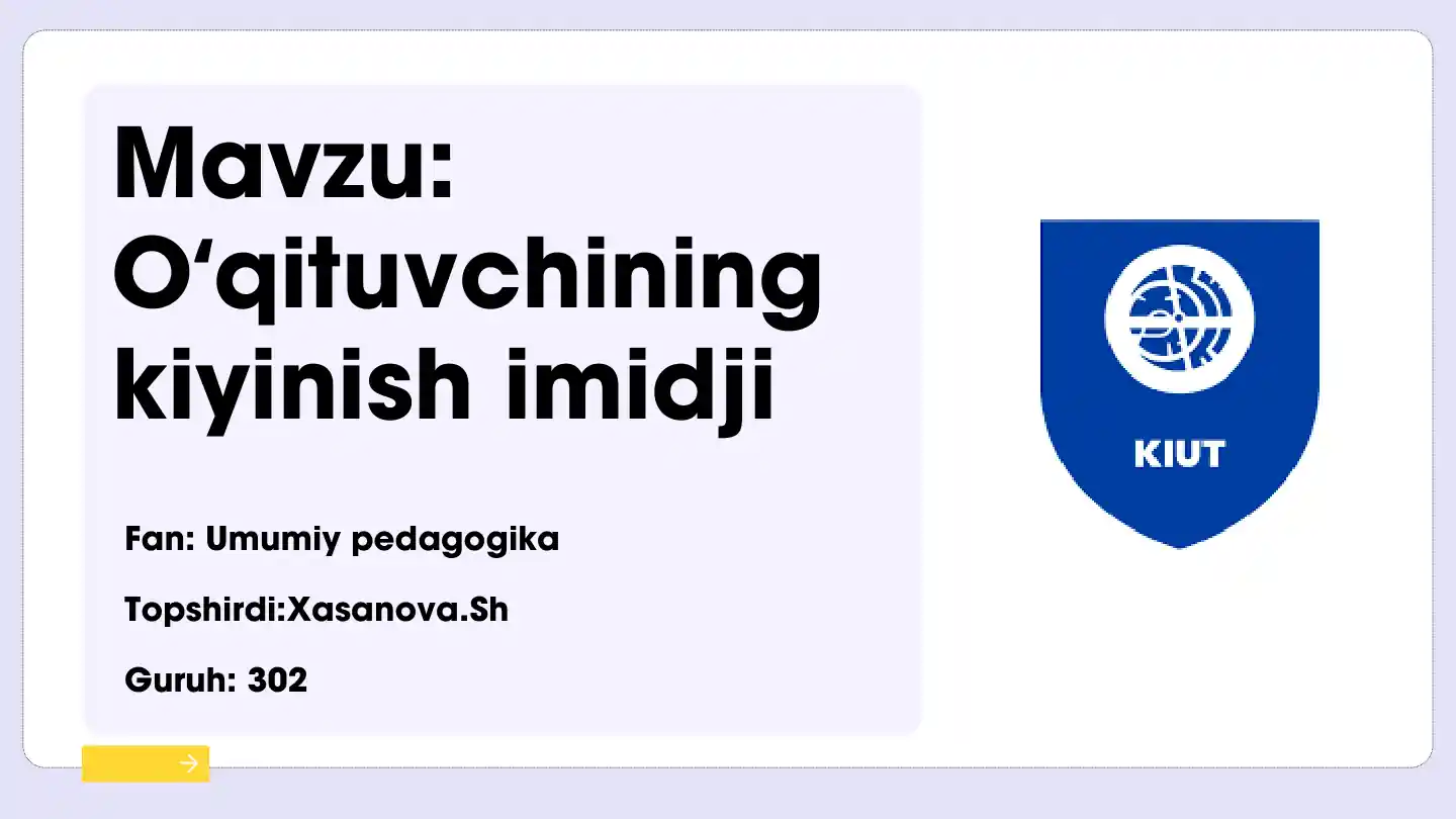 O‘qituvchining kiyinish imidji