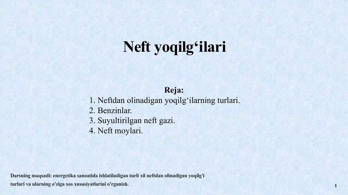 Neft   yoqilg‘ilari