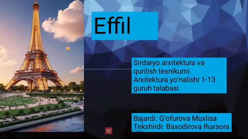 Eﬃl minorasi (Tour Eiffel)