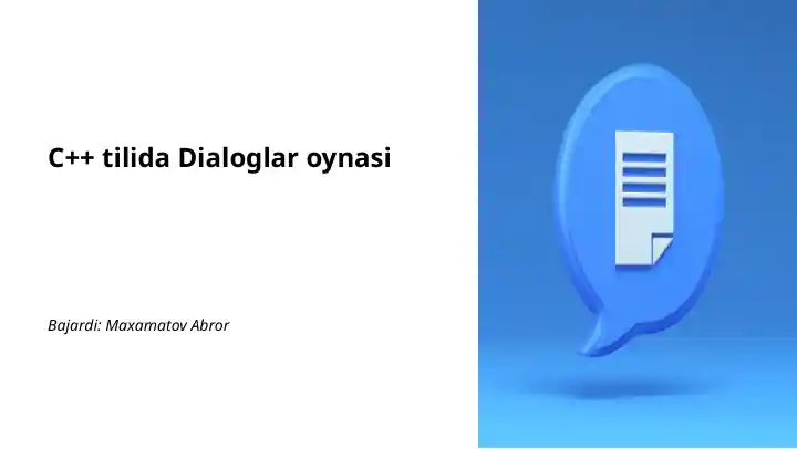 C++ tilida Dialoglar oynasi