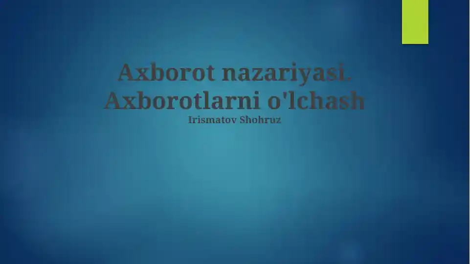 Axborot nazariyasi