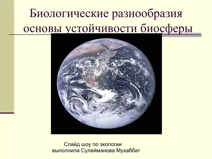 Биологические разнообразия основы устойчивости биосферы