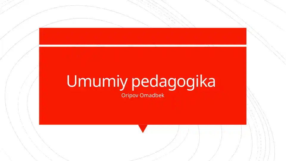 Umumiy pedagogika