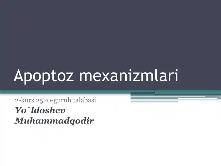 Apoptoz mexanizmlari