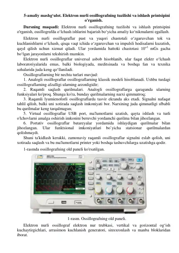 Elektron nurli ossillograf