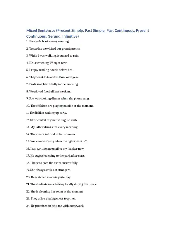 grammar gap filling exercises