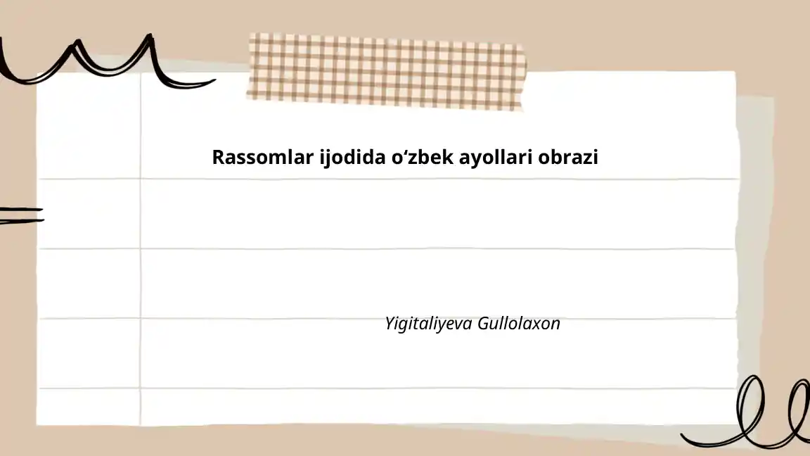 Rassomlar Rasmlari Rassomlar ijodida oʻzbek ayollari obrazi