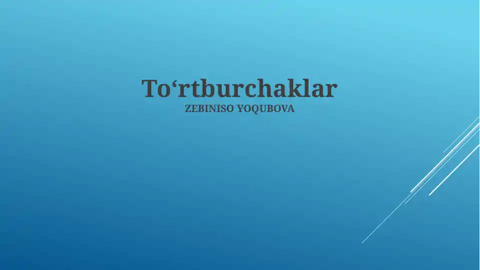 To‘rtburchaklar