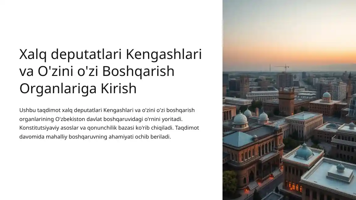 Xalq deputatlari Kengashlari va O'zini o'zi Boshqarish Organlariga Kirish
