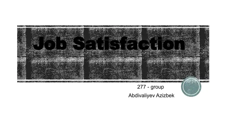 Job Satisfaction
