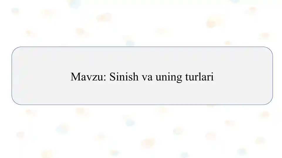 Sinish va uning turlari slayd Fan: Mehnat resurslari va texnik