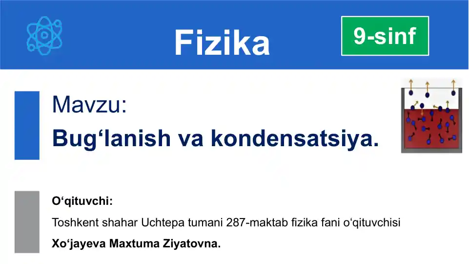 Bug‘lanish va kondensatsiya