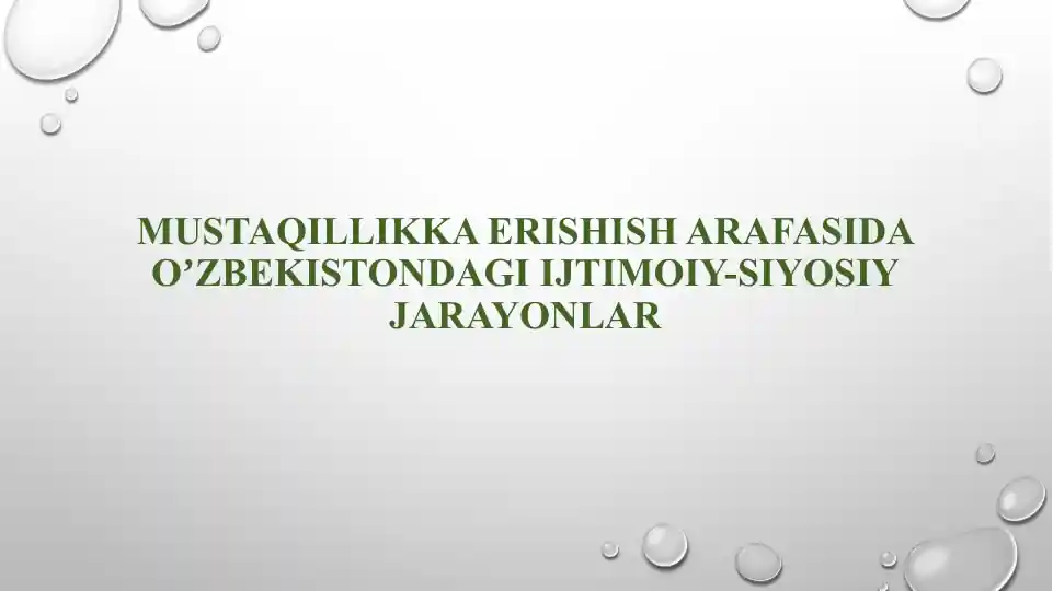 Oʼzbekistonning Mustaqillikka Erishishi