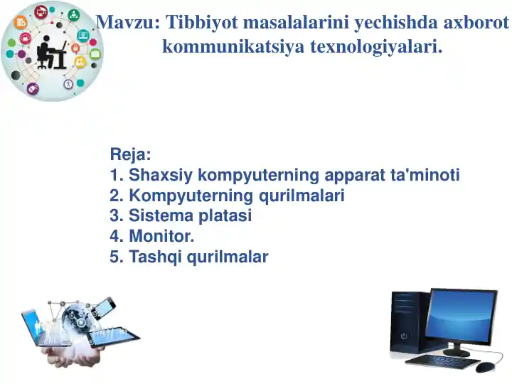 Kompyuter va ularning turkumlarining tavsifi