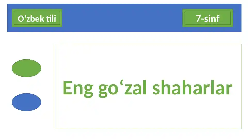Eng go‘zal shaharlar