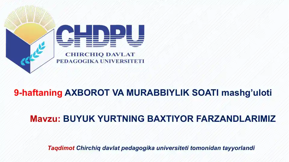 BUYUK YURTNING BAXTIYOR FARZANDLARIMIZ