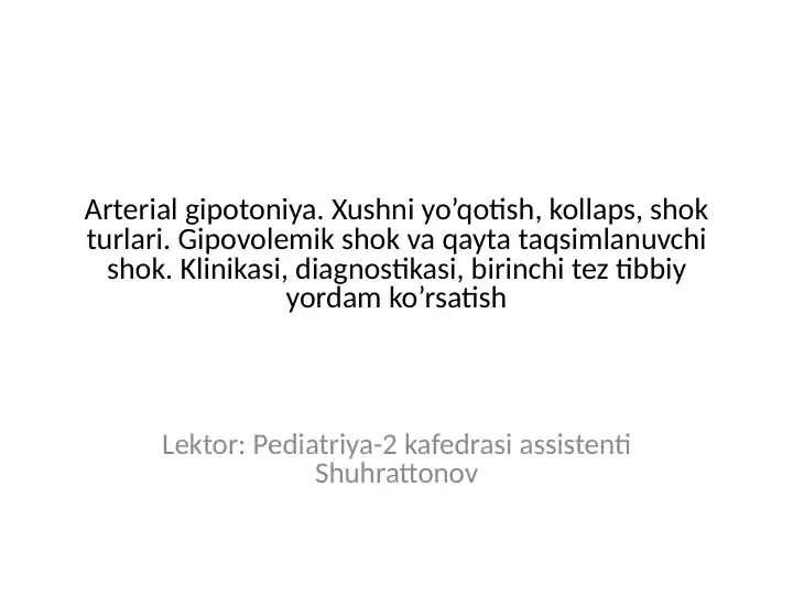 Arterialgipotoniya