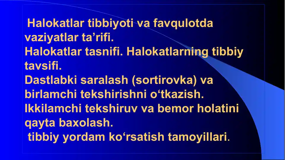 Halokatlar Tibbiyoti va Favqulotlar
