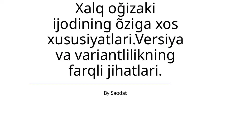 Examples and Analysis of Uzbek Text in Latin Script