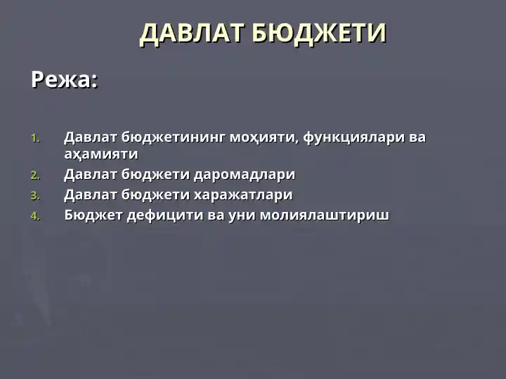 Davlat byujetining mohiyati, funksionalari va ahamiyati