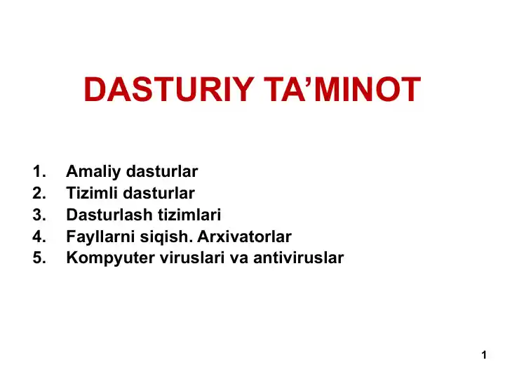 Dasturiy Ta’minot