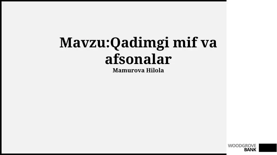 Qadimgi mif va afsonalar