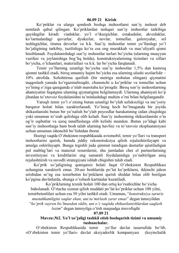 Sun’iy inshootlar va ularning ahamiyati