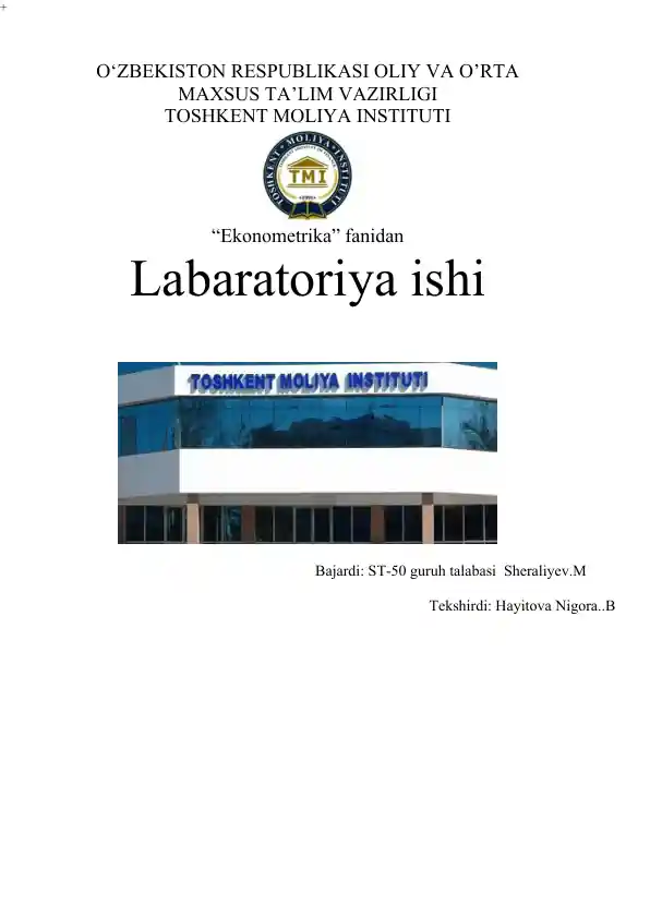 MS Excel dasturidagi trend modelini tuzish labaratoriya ishi