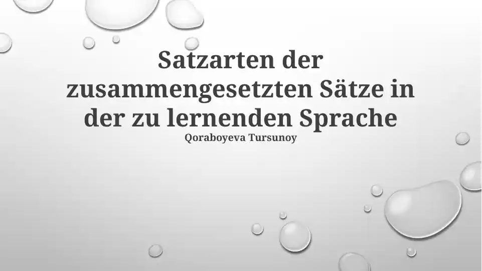 Satzarten der zusammengesetzten Sätze in der zu lernenden Sprache