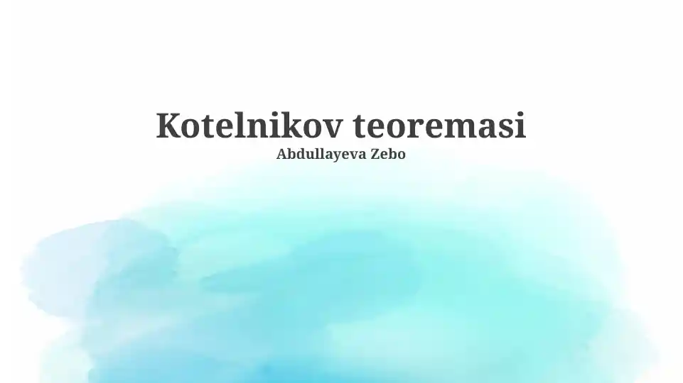 Kotelnikov teoremasi