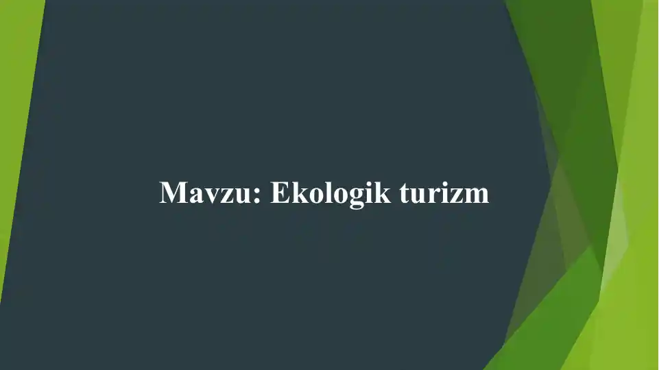 Ekologik turizm