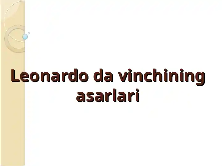 Leonardo da Vinchi ning asarlari