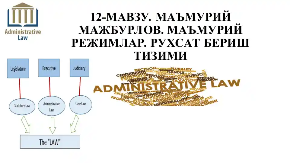 Ma'muriy mazburlov. Ma'muriy rejimlar. Ruhshat berish tizimi