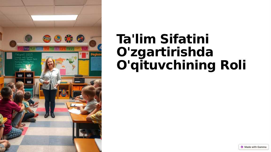 Taʼlim sifatini oʻzgartirishda oʻqtuvchining roli