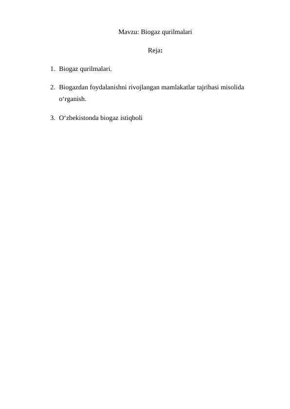 Biogaz qurilmalari