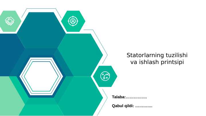 Statorlarning tuzilishi va ishlash printsipi