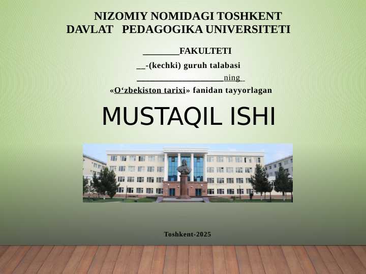 Mamlakatimizda ma'naviy ma'rifiy sohada amalga oshirilgan islohotlar