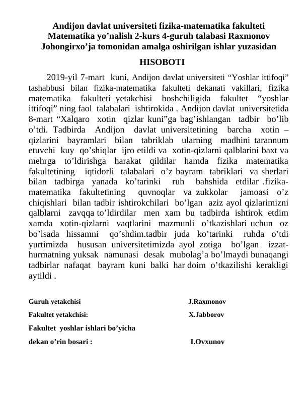 HISOBOT