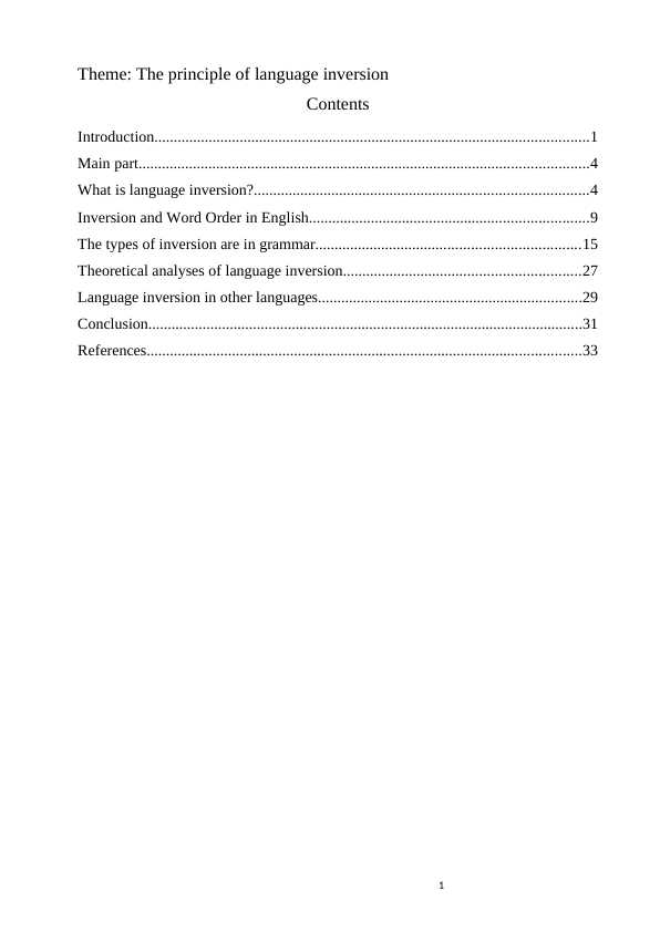 The principle of language inversion