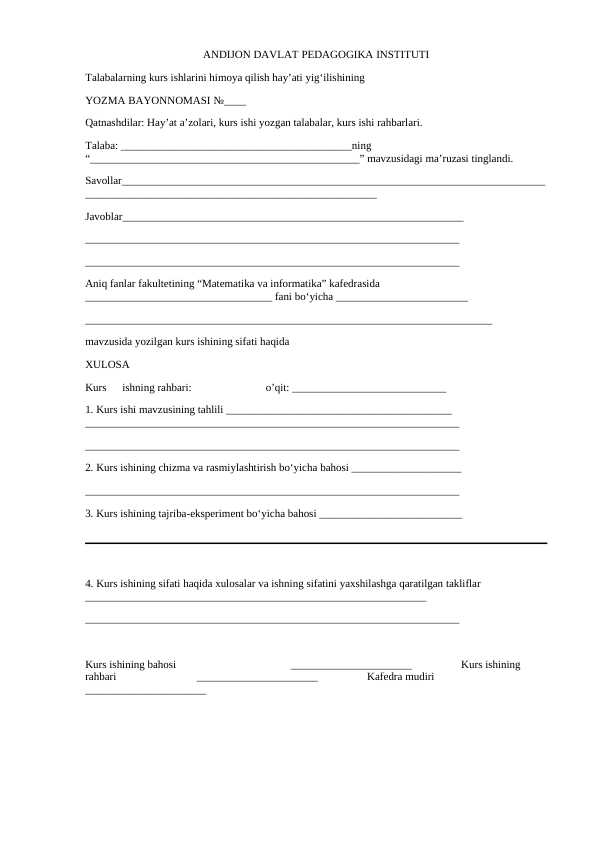 N o'lchamli vektor fazolar